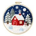 Zhenqing Winter Snow Scene Embroidery Kit for Beginners - Complete Set with 20cm Hoop, Pre-Printed 29x29cm Cotton Fabric, Threads & Tools(C0163) - color: Winter Snow Scene