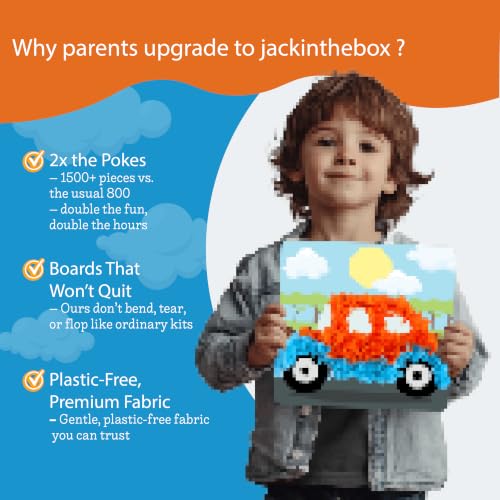 jackinthebox Poke Poke Art – Mess-Free Sewing Art for Kids, Great Gift for Children, Toys for Girls and Boys Ages 4 5 6 7 8 (Vehicle) - style: Vehicles