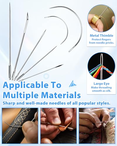 Upholstery Repair Sewing Kit, Heavy Duty Sewing Kit with Sewing Awl, 47PCS - color: 10 Color