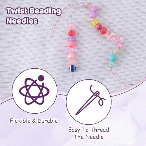 12pcs Twist Seed Bead Needle, Beading Needles 5.5inch Twisted Wire Foldable Eye Beading Needle for Jewelry Making Bracelet Necklace Jewelry Making - style: style 1