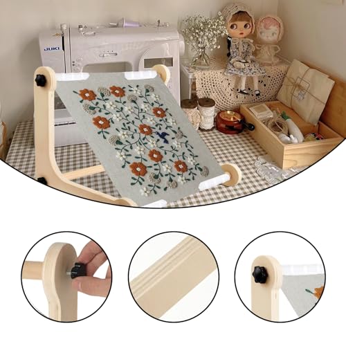Adjustable Embroidery Stand,Needlepoint Stand,Embroidery Holder Stands with 2 Size Rods (11.8" & 15.7") ,Perfect Cross Stitch Stand for Sewing,Needlepoint,and Quilting Projects