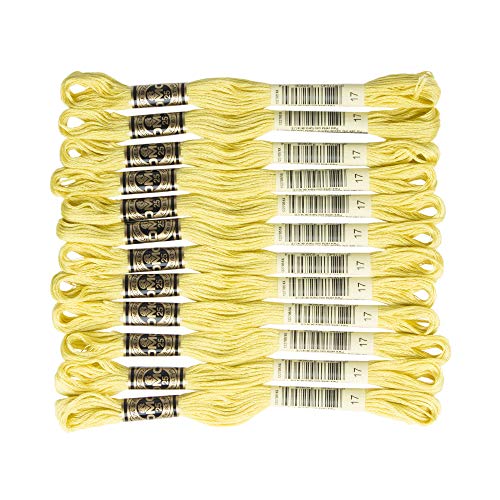 DMC DMC25B #25 Thread Embroidery Thread 12 Bundles #17 Yellow - style: #17 Yellow