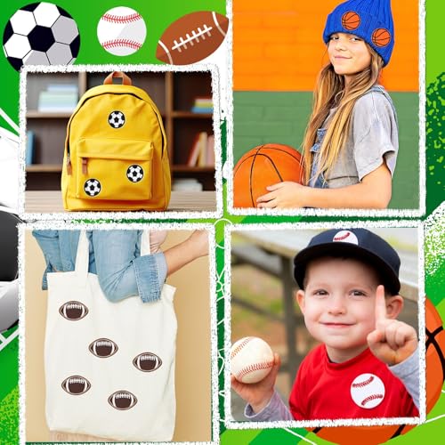 AUGSUN 36pcs Ball Sports Iron on Patches Boys Embroidered Sew Applique - style: Ball Sports