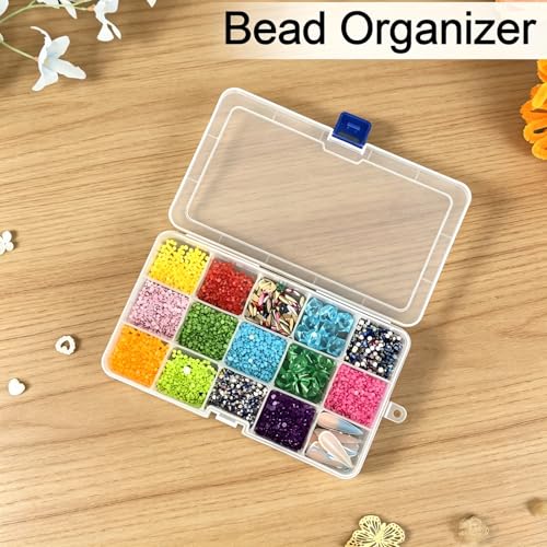 4Pack Bead Organizer Box with Adjustable Dividers,for Bracelet Making DIY Jewelry Craft Nail and Earring Organizing,Fishing Tackle Boxes (clear) - color: clear
