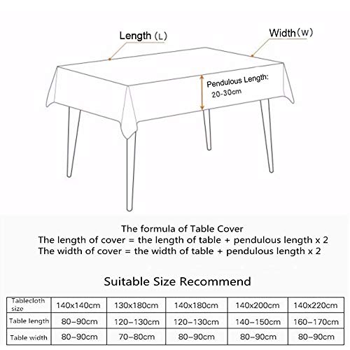 AMZALI Elegant Embroidery Spill-Proof Water-Proof Resistance Table Cloth Wrinkle Free Heavy Weight Cotton Linen Tablecloth Fabric Cover for Outdoor and Indoor (Rectangle,53 x 87 Inch) - size: 87" x 53" (Rectangular)