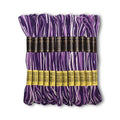 Pack of 12 Premium Embroidery Thread | 100% Egyptian Cotton Premium Skeins | Cross Stitch Embroidery Floss | Oeko TEX Certified | Ideal for Arts & Crafts (Dark Purple Variegated 1235) - color: Dark Purple Variegated 1235