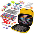 IMZAY 110 Pcs Crochet Hooks Set 0.6–6.5mm Crochet Needles for Yarn - color: Yellow, size: 110 Pcs