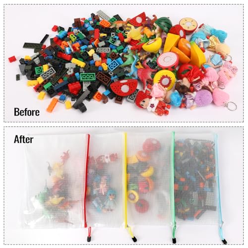 EOOUT 32pcs Mesh Zipper Pouch Bags, Mesh Bags with Zipper, Zipper Pouch for Organizing, Letter Size, A4 Size, for Office Supplies, Puzzles - style: 32pcs