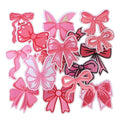 16pcs Bow Iron on Patches, Cute Pink Embroidered Applique Patch for Clothes - color: Pink Bow, 16pcs