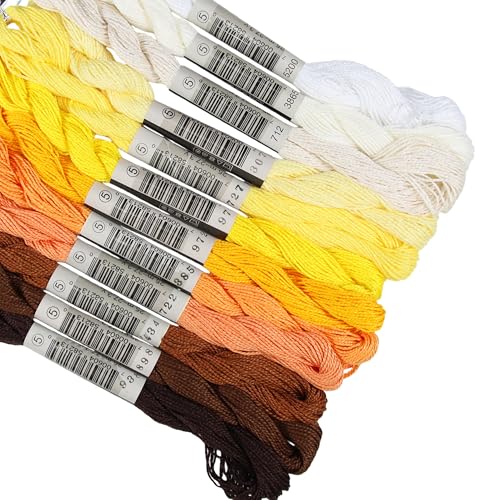 KCS 328 Yards(300 Meters) Mercerized Pearl Cotton Crochet Needlepoint Thread,Size 5, 12 skeins,Mixed Color 06 - color: 12color06, size: 12 skeins