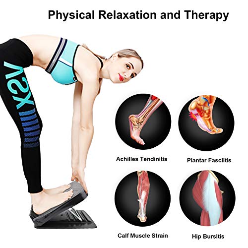 Slant Board, Calf Stretcher Ankle and Foot Incline Board for Stretching Tight Calves or Plantar Fasciitis Adjustable 4 Level (330 lb Capacity), Strength Training Equipment Leg Machines - color: Black