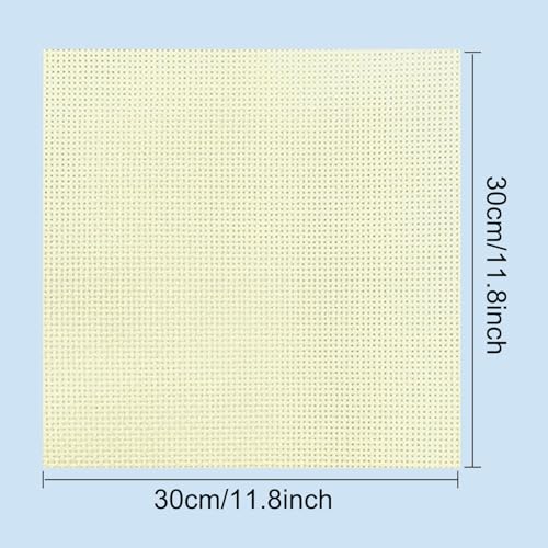 Zhenqing 14CT 12x12 Inch Aida Cloth 6-Pack (6 Colors) – Premium Cotton Cross Stitch Fabric for Beginners & Pros – Pre-Cut Squares for Embroidery, Needlework, DIY Crafts