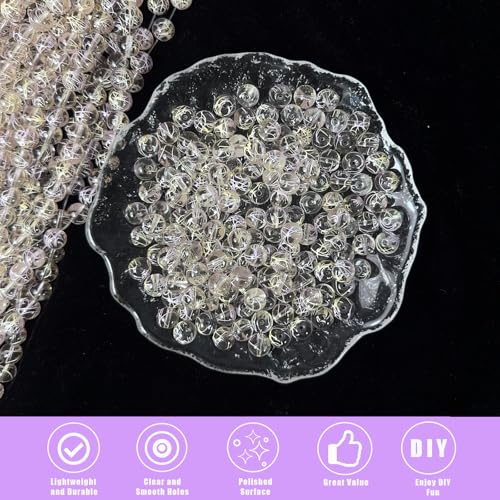 10mm Hand-Drawn Glass Beads Bulk 160pcs Yellow Purple Round - color: Yellow&Purple 10mm