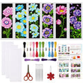 ORIGACH 6 Set Anemone Flower Cross Stitch Bookmark Kit for Beginner - style: Anemone