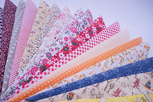 Phantomon 50pcs Cotton Fabric Craft Precut Square Patchwork Sheets for Quilting, Sewing, Scrapbooking, Simplicity Patterns (10Inch x 10Inch) - size: 10Inch x 10Inch