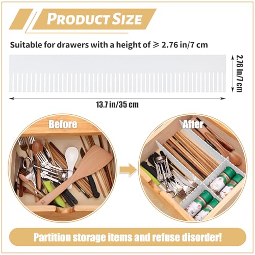 OJYUDD 12PCS DIY Plastic Grid Drawer Dividers,White Adjustable Sock Underwear Dresser Drawer Organizers Divider for Stationary Storage