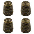 Coufce 4 Pcs Bronze Metal Sewing Thimble - color: bronze