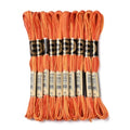 10 Skeins Dark Orange 0.5mm 6-Ply Polyester Embroidery Floss Cross Stitch Threads Segment Dyed Gradient for DIY Craft Hand Sewing Knitting DIY Crafts Jewelry Making 8.75 Yards(8m)/Skein - color: Dark Orange