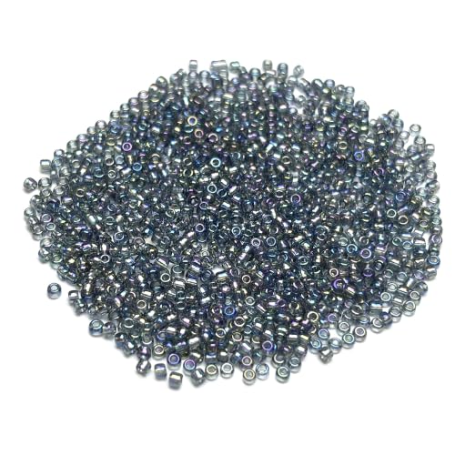 GLRXMX 2100Pcs Glass Beads 2mm Round Seed Beads for Jewelry Making - color: grey