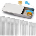 TLKKUE 100/40 Pcs Large-Eye Blunt Needles, Steel Tapestry Needle 8 Sizes - color: Silver-1, size: 8 sizes/40 pcs