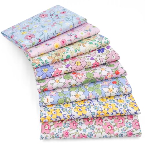 Aubliss 8pcs Fat Quarter Fabric Bundles (100% Cotton - 20'' x 20'') - color: Ditsy Floral