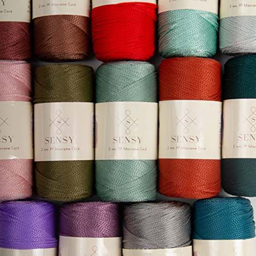 Sensy Premium 2mm 251 Yards Polyester Rope 100% Polypropylene Cord Macrame Cord 2mm Crochet Bag Cord Macrame Rope Crochet Thread for Knitter (Brown) - color: Brown, size: 1 Skein