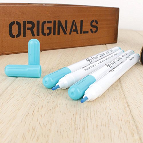 YUYTE Water Erasable Pen Water Erasable Ink Pens 1mm Fabric Markers Air Erasable Pen/Water Soluble Pens for Fabric Cloth - Blue