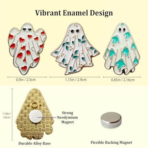 PARKUVALLEY 3pcs Cute Enamel Ghost Needle Minder - size: 3pcs Ghost
