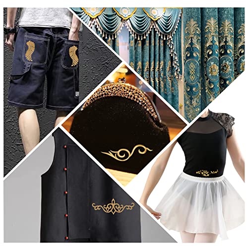 NBEADS 12 Pcs Gold Flower Embroidery Patch, Embroidery Lace Flower Patches Iron on Patches Sew on Patches for Wedding Dress Decoration Repair Clothing Backpacks Jeans Caps - color: Gold 12pcs