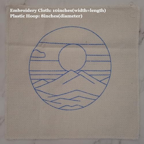 Esffaci Punch Needle Kit for Adults Beginner Starter Punch Embroidery Kit with Sunset Clouds Mountain Landscape Pattern DIY Punch Stitch Supplies with Stamped Fabric Yarn Hoop Tool Instruction - color: Sunset
