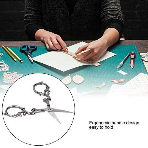 Vintage Embroidery Scissors Stainless Steel Tip 4.3 Inch Small Sewing Scissors Retro Craft Shears for Needlework Art Work DIY Thread Snips with Cover