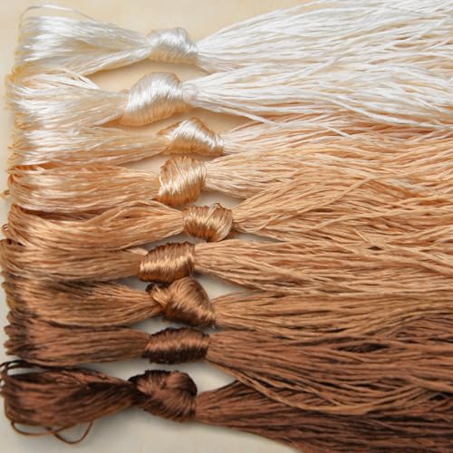 100% Mulberry Silk Embroidery Thread 9 Colors 22m Each (62) - color: 62