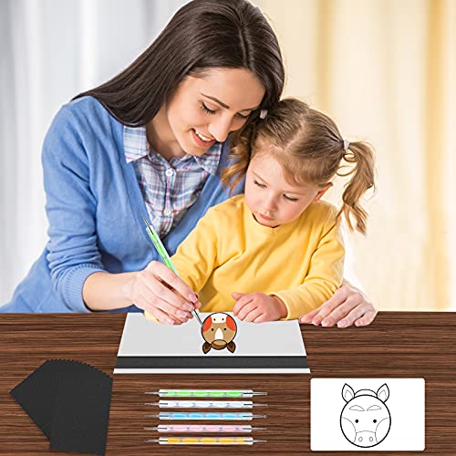 100 Sheets White Tracing Paper 100 Sheets Carbon Transfer Paper and 5 Pieces Ball Embossing Styluses for Wood Burning Craft, Paper, Canvas and Other Art Craft Surfaces - color: Black, White