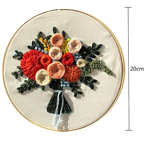 TAORANJU 1 Set Embroidery Kit Punch Needle Kit Cross Stitch Kits with Floral Pattern for Beginners