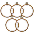 5PCS Embroidery Hoops 5 Inch, Imitated Wood Round Cross Stitch Hoops