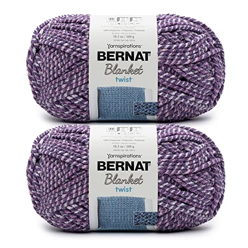 Bernat Blanket Twist Yarn for Crocheting & Knitting, Grape Kiss, 2-Pack - color: Grape Kiss, size: 2 Pack, style: BLANKET TWIST