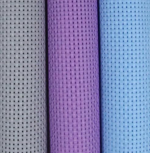 KCS 3 pc of 15" x 18"(38cmx45cm) 11 Count Cross Stitch Cotton Aida Cloth Needlework Rolled Fabric Box,11CT,Light Grey+Light Blue+Lavender - color: Light Grey+light Blue+lavender, size: 11CT