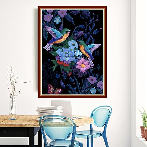 Redxing Stamped Cross Stitch Kits Embroidery kit for Beginners Adults Full Range of Embroidery Patterns Starter Kits DIY Printed Cross Stitch Kits Needlepoint Kits 11CT-Birds Honey 15.7x19.7 inch - color: Style 06