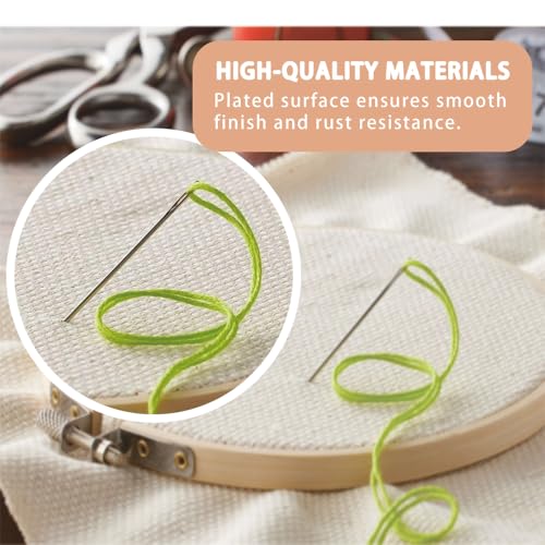 Large Eye Sewing Needles,5 Size Sewing Sharp Needles for Handsewing,Leather Embroidery Thread Needle, Stainless Steel Yarn Knitting Needle with a Bottle - style: 26pcs