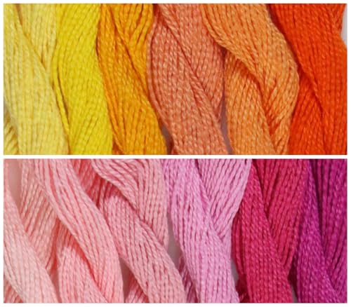 KCS 328 Yards Mercerized Pearl Cotton Crochet Needlepoint Thread,Size 5,Mixed Color (12color20, 12 skeins) - color: 12color20, size: 12 skeins