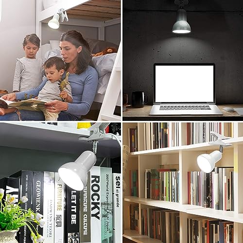 RONG&LAN Clip lamp,360° Rotation Clip on Lamp Portable Book Reading Light,Clamp on Desk/Table/Bunk Bed/Cupboard Home Lighting, (Desk lamp,Seven Colors for Your Choice) (Green) - color: Green