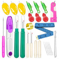 Lechchy Seam Rippers for Sewing(2 Big+2 Small), with Automatic Needle Threaders, Fish Mouth/Gourd/Thumb Shaped Simple Threader, Thread Snips, Drawstring Threader, Tape Measure, Awl, Thimble, Needles