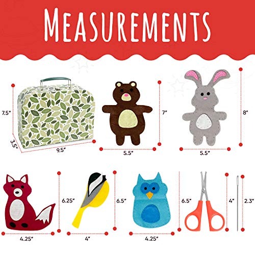CraftLab Woodland Animals Kids Sewing Kit, Educational Beginner Arts & Crafts Gift for Boys and Girls Ages 7 to 13 DIY Learn to Sew Embroidery
