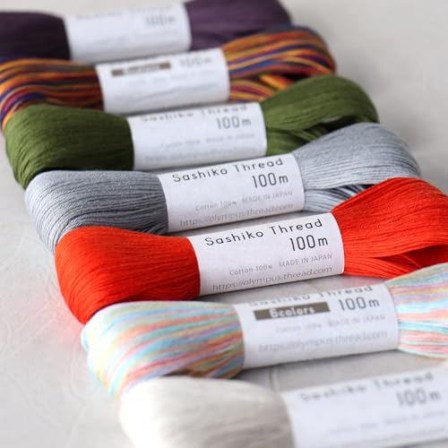Variegated Sashiko Thread - 100m Skein in Picture Scroll (#303) by Olympus