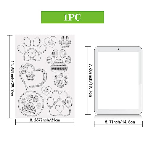 NBEADS Dog Paw Rhinestone Iron on Hotfix, Heat Transfer Decal Bling Rhinestone Decals Rhinestone Heat Transfer Patch Clothing Repair Applique for T-Shirt Clothing Pants Bags (DIY-WH0303-031-US6) - color: Dog Paw