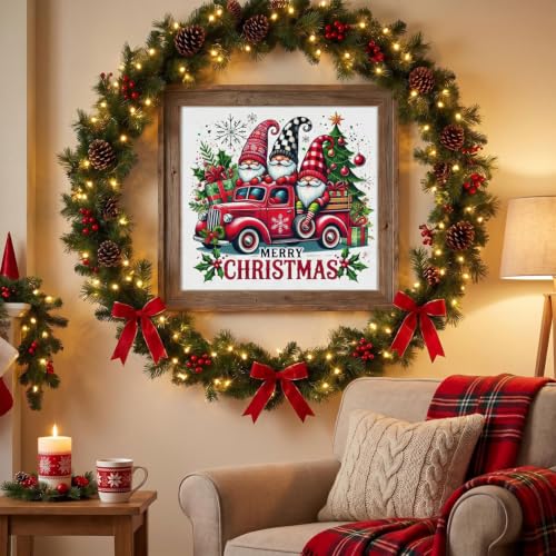 Christmas Gnomes Stamped Cross Stitch Kits for Beginners Adults 11CT - color: J186