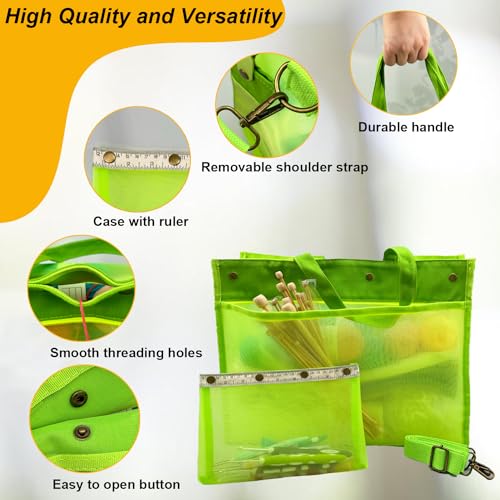 Knitting Bag Large Yarn Storage Organizer,Crochet Bags and Totes(Green) - color: Green