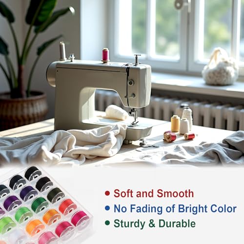 36 Assorted Colors Prewound Bobbin Thread Set with Storage Case - color: 36 Colors (36PCS)