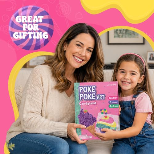 jackinthebox Poke Art Candyland Crafts Kits for Kids, Girls Gift, Ages 4-8 - style: Candyland