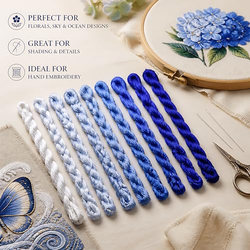 Natural 100% Silk Thread, Handmade Embroidery Thread Silk Floss 9 Colors 110m Each (81) - color: 81